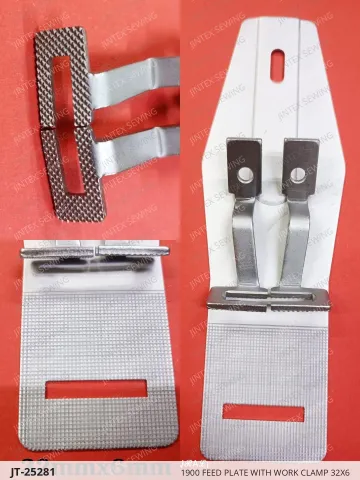 1900 FEED PLATE WITH WORK CLAMP 32X6 — JT-25281 sewing machine spare part