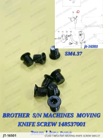 S7200 148537001 MOVING KNIFE SCREW SM4.37 — JT-16501 sewing machine spare part
