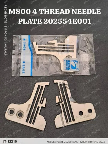 Needle Plate 202554E0001 M800 4THREAD Sage — JT-12210 sewing machine spare part