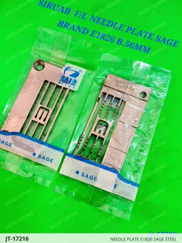 NEEDLE PLATE E1826 SAGE STEEL — JT-17216 sewing machine spare part