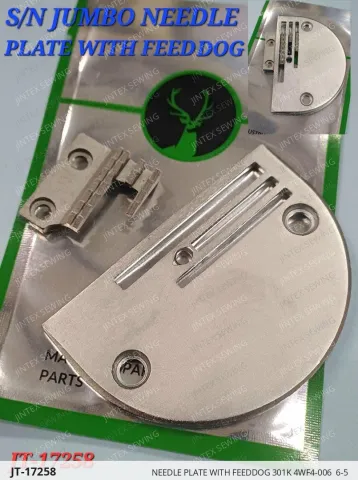 NEEDLE PLATE WITH FEEDDOG 301K 4WF4-006  6-5 — JT-17258 sewing machine spare part