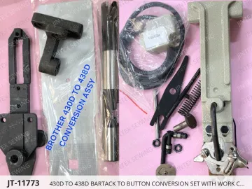 430D TO 438D BARTACK TO BUTTON CONVERSION SET WITH WORK CLAMP SET — JT-11773 sewing machine spare part