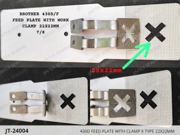 430D FEED PLATE WITH CLAMP X TYPE 22X22MM — JT-24004 sewing machine spare part