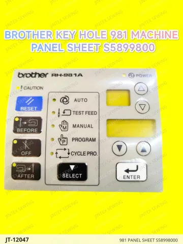 981 PANEL SHEET S58998000 — JT-12047 sewing machine spare part