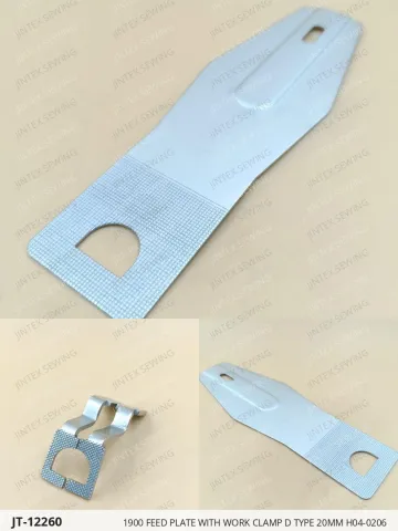1900 FEED PLATE WITH WORK CLAMP D TYPE 20MM H04-0206 — JT-12260 sewing machine spare part