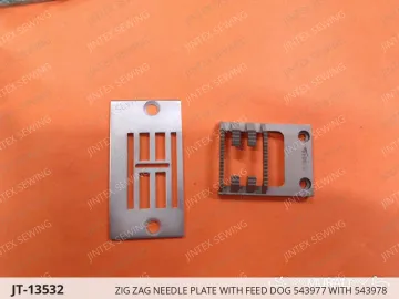 ZIG ZAG NEEDLE PLATE WITH FEED DOG 543977 WITH 543978 — JT-13532 sewing machine spare part