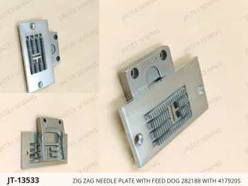 ZIG ZAG NEEDLE PLATE WITH FEED DOG 282188 WITH 417920S — JT-13533 sewing machine spare part