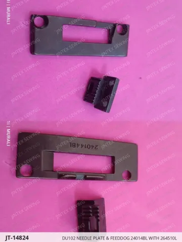 DU102 NEEDLE PLATE & FEEDDOG 24014BL WITH 264510L — JT-14824 sewing machine spare part